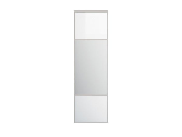 Porte de placard coulissant Shine blanc brillant/miroir l.76.2xH.250cm