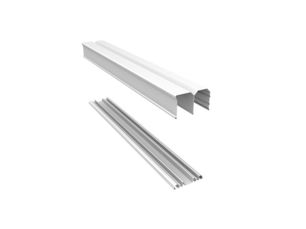 Paire de rails SPACEO blanc L.224 cm