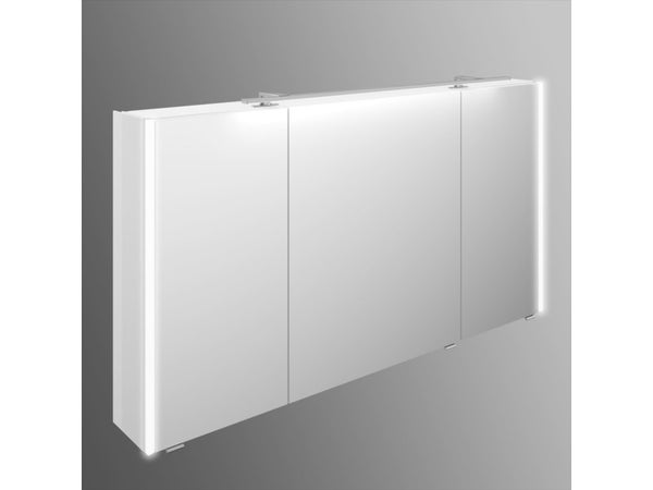 Armoire de toilette, L.133.2 cm, blanc brillant, Image