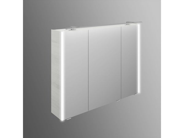 Armoire de toilette lumineuse, l. 93.2 cm H. 70.3 cm, effet chêne danois Image