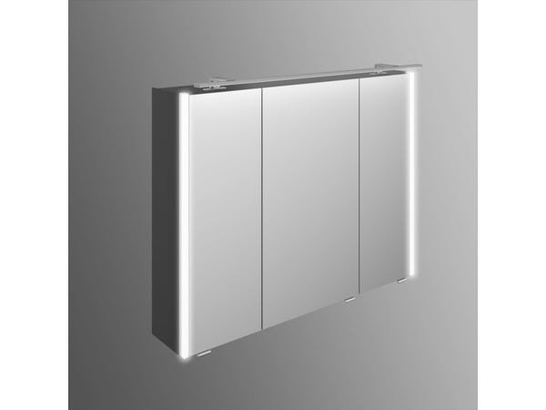 Armoire de toilette lumineuse, l. 93.2 cm H. 70.3 cm, gris métal Image