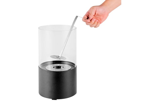 Cheminée décorative à éthanol pour extérieur QLIMA FFB017, inox et verre, noir
