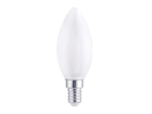 Ampoule Led À Filament Opaque Bougie E14 806 Lm = 60 W Blanc Chaud, Lexman