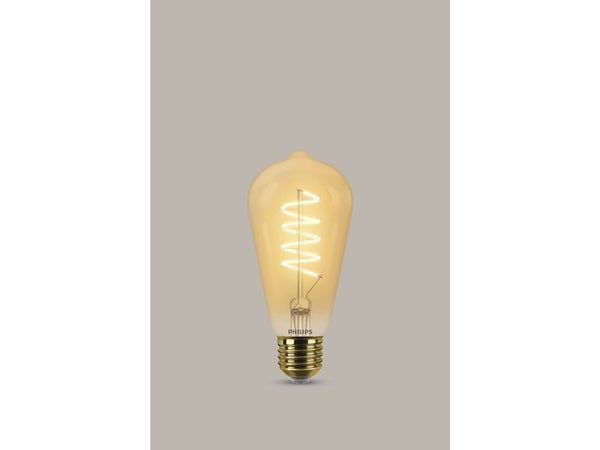 Ampoule Led À Filament Ambré Edison E27 250 Lm = 25 W Blanc Très Chaud, Philips