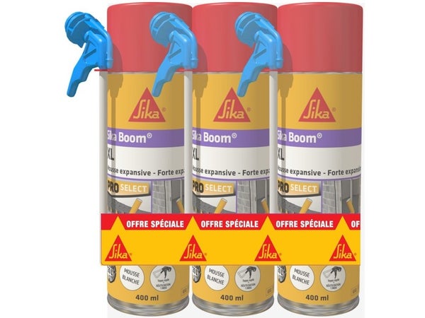 Lot de 3 bombes de mousse expansive, SIKA, 400ml