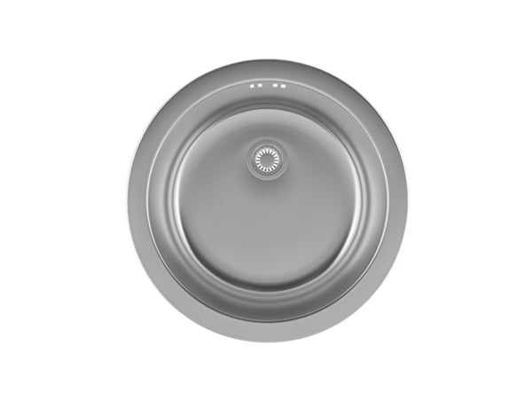 Evier rond 1 cuve ISEA inox lisse diam. 54 cm