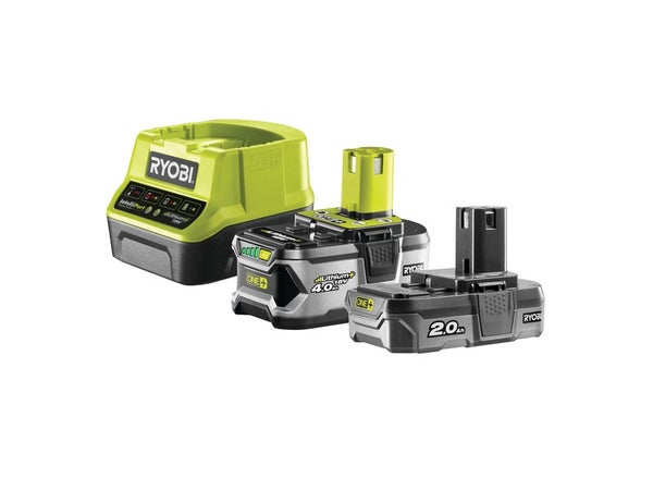 Chargeur Et 2 Batteries Ryobi One+ Rc18120242G, 18 V, 2/4 Ah