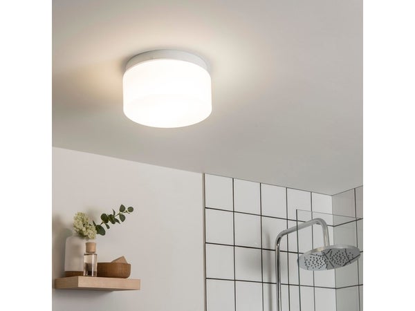 Plafonnier, Essentiel Plastique Blanc 1 Lumière(S) D.25 Cm