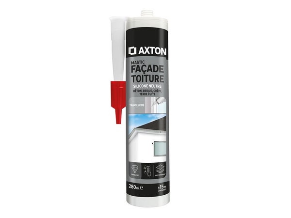 Mastic d'étanchéité façade AXTON transparent 280 ml