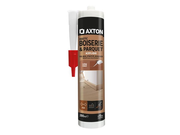 Mastic d'étanchéité boiserie, parquet et plinthe AXTON chêne 280 ml