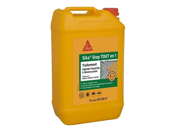 Traitement Anti-Dépots Verts Pour Toitures, Façades Et Terrasses Sika, 5 L