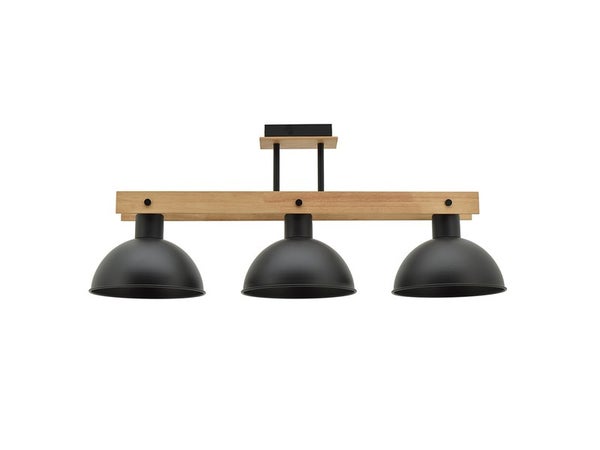 Plafonnier, Industriel, Métal Noir, Seynave, Factory, 3 Lumières, 74cm