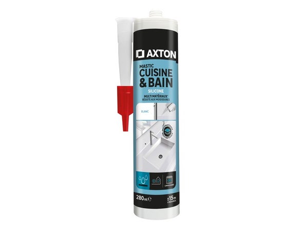 Silicone D'Étanchéité, Cuisine Et Bain, 280Ml, Axton, Blanc