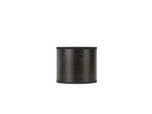 Abat-Jour Cylindre, Diam.13 Cm, Polyamide, Noir/Or Corep