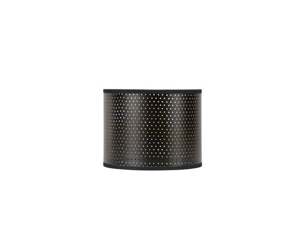 Abat-Jour Cylindre, Diam.18 Cm, Polyamide, Noir/Or Corep