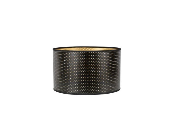 Abat-Jour Cylindre, Diam.30 Cm, Polyamide, Noir/Or Corep
