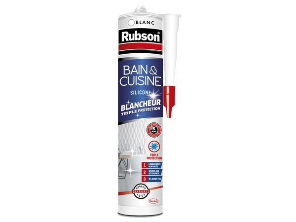 Mastic D'Étanchéité Cuisine Et Bain Hygiène Rubson Blanc Pure 280Ml