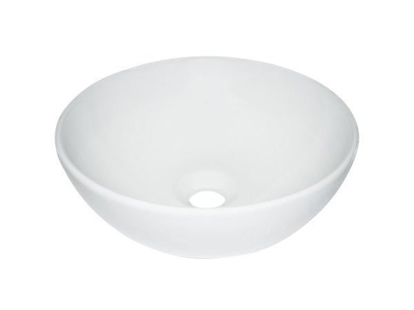 Vasque à poser céramique rond Essential l.33 x P.33 cm diam. 33 cm blanc brillant