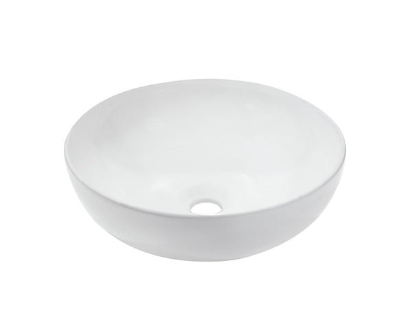 Vasque à poser céramique rond Essential l.38 x P.38 cm diam. 38 cm blanc brillant