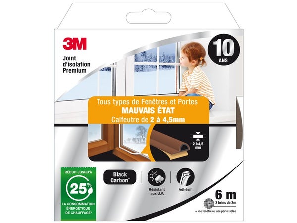Joint De Porte Et Fenêtre Universel Mauvais Etat Premium 3M 2 À 4,5Mmx6M Marron