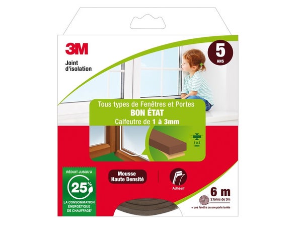 Joint De Porte Et Fenêtre Universel Joint Bon Etat 3M 1 À 3 Mm X 6 M Marron