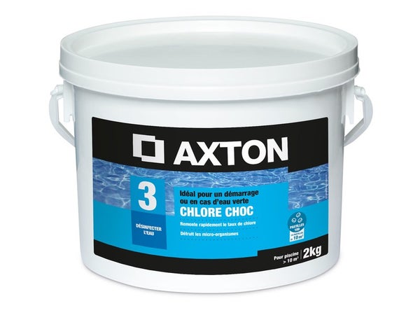 Chlore choc AXTON,  pastilles 20 grammes 2 kg