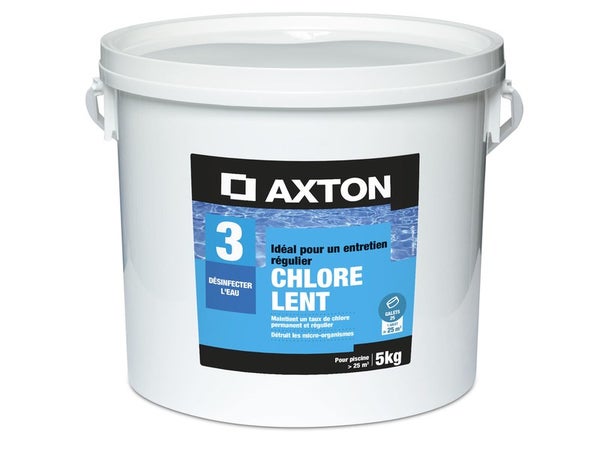 Chlore lent  AXTON, galets 200 grammes 5 kg