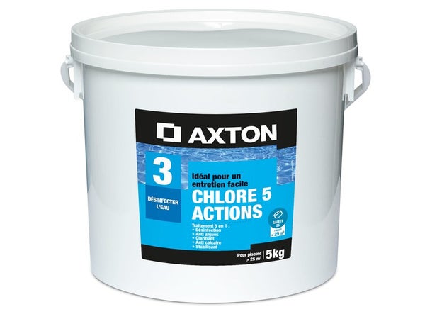 Chlore 5 actions AXTON galets, 200 grammes 5 kg