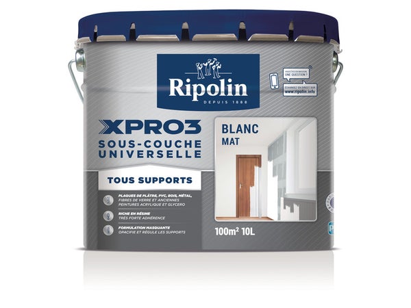 Sous-Couche Universelle Xpro3 Ripolin, 10 L, Blanc