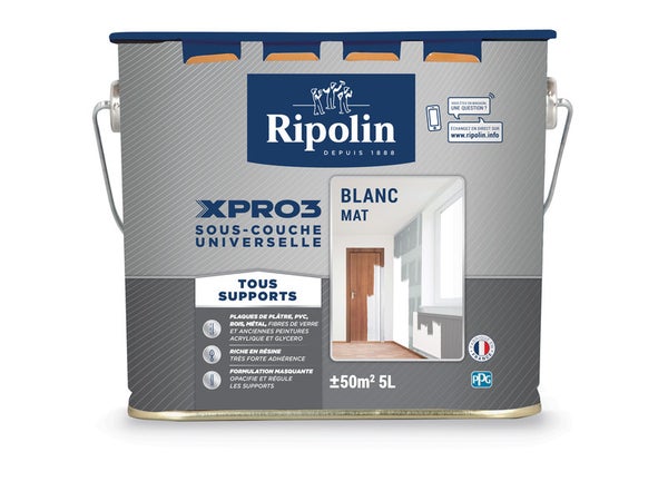 Sous-Couche Universelle Xpro3 Ripolin, 5 L, Blanc