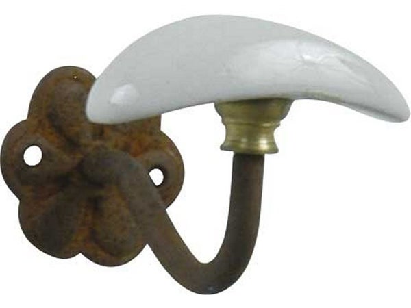 Patère EVOLUDIS Azur 1 patère, à fixer, zamak, blanc