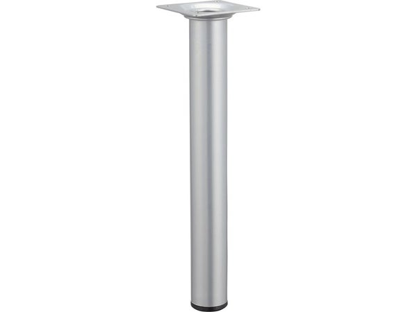Pied table basse cylindrique HETTICH fixe, H.25 cm acier mat gris