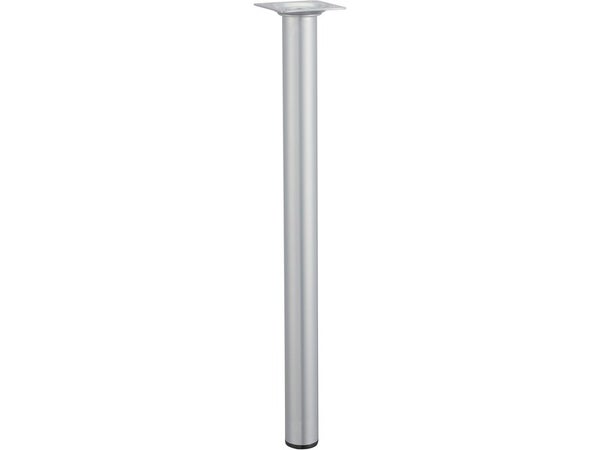 Pied de table basse cylindrique fixe acier époxy gris, 40 cm