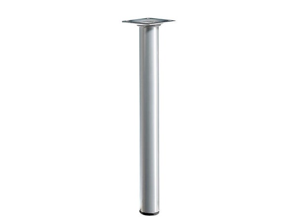 Pied de table basse cylindrique fixe acier mat gris, 30 cm