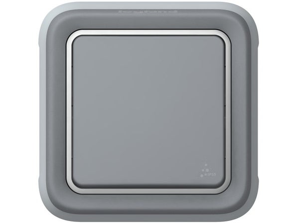 Interrupteur va-et-vient étanche complet, LEGRAND Plexo, gris