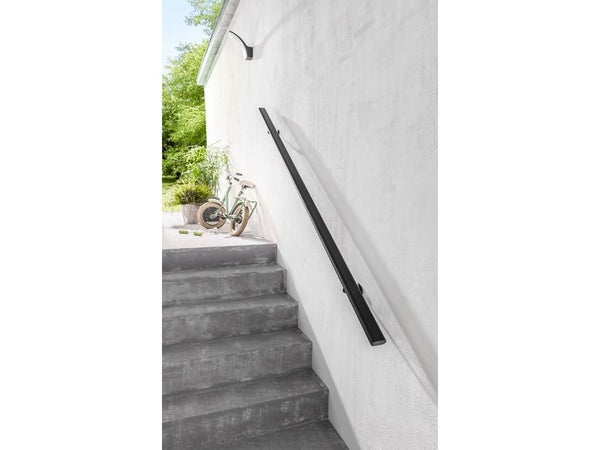 Main courante aluminium noir 2m interieur et exterieur, Inga ARTENS, en kit