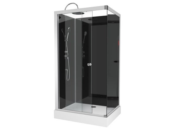 Cabine de douche rectangulaire L.110 x l.80 cm, Eclipse