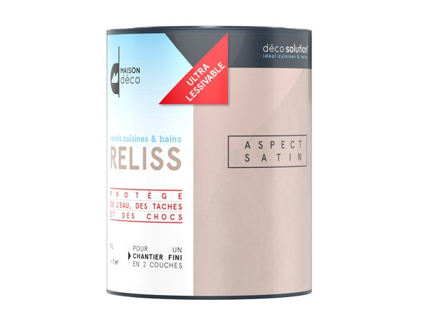 Vernis Cuisine Et Bain Reliss, Maison Deco, Incolore Satiné, 1 L