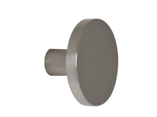 Tête de portemanteau Modulo, rond, à visser, acier, brossé