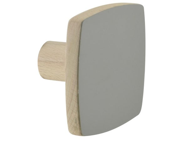 Tête de portemanteau Modulo, carré, à visser, bois, gris