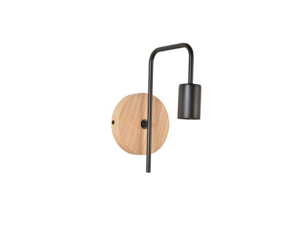 Applique 1x E27 max 40W, nature bois noir/beige COREP Berkley