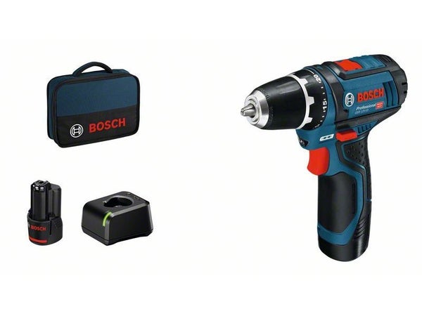 Perceuse visseuse sans fil BOSCH PROFESSIONAL, 12 V 2 Ah, 2 batteries GSR 12V-15