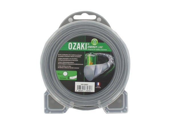 Coque fil nylon ondule rond OZAKI ENERGY LINE Longueur 15 m,  2,40mm