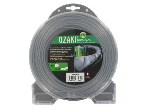 Coque fil nylon ondule rond OZAKI ENERGY LINE. Longueur 56 m,  3,00mm