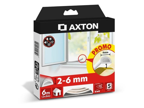 Joint de porte et fenêtre AXTON 1 mm, L.6 m blanc