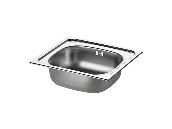 Evier à encastrer 1 cuve, inox, gris / argent