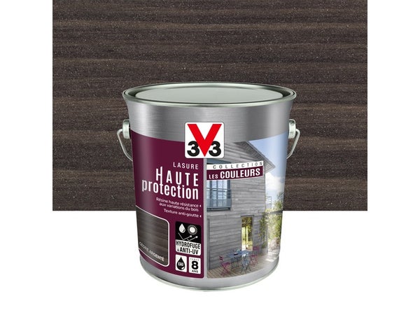 Lasure V33 HP LES COULEURS 8 ans cèdre argenté satiné 2.5 L