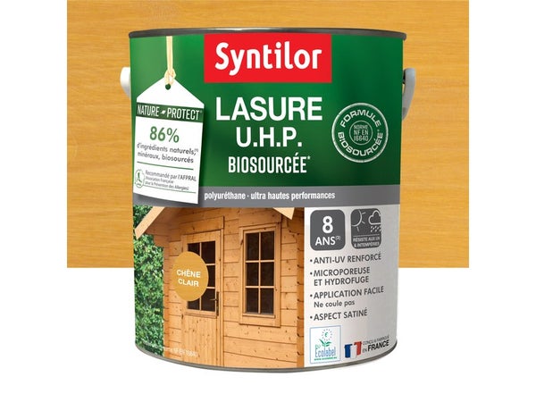 Lasure SYNTILOR U.H.P. biosourcee nature protect 8 ans chêne clair satiné 5 L
