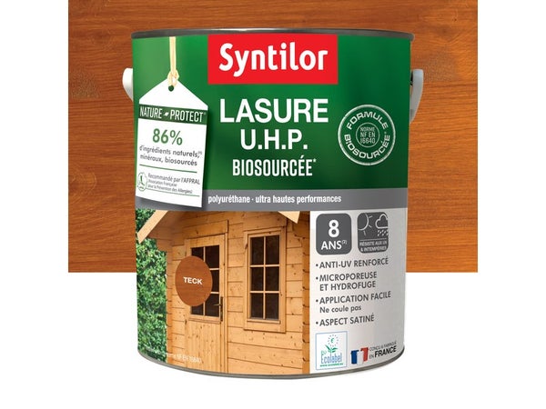 Lasure SYNTILOR U.H.P. biosourcee nature protect 8 ans teck satiné 5 L