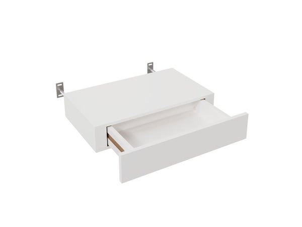 Etagère tiroir blanc mat, L.40 x H.25 x P.25 cm, Ep.8.0 mm